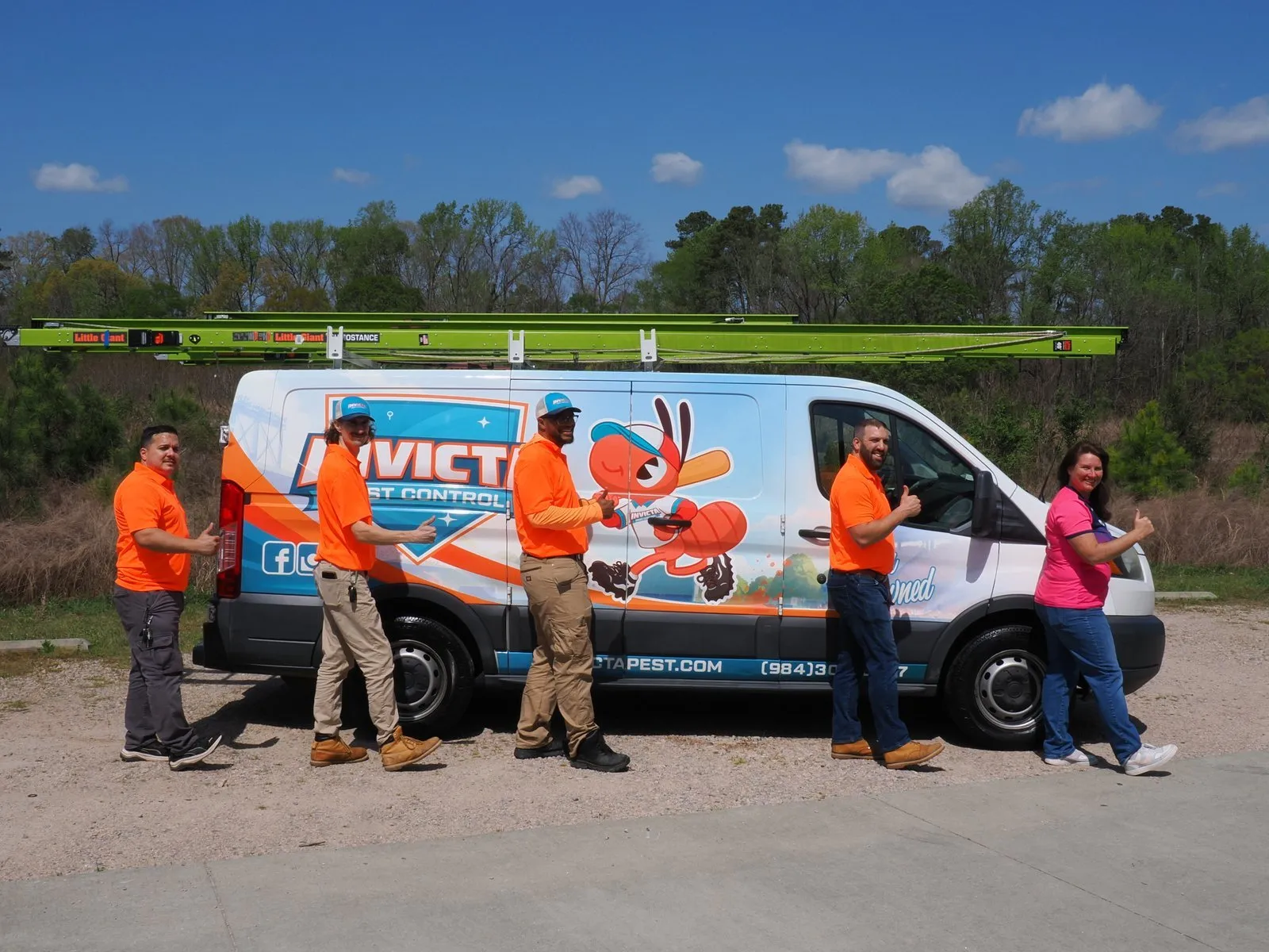 The Invicta Pest Control team with one of their vans